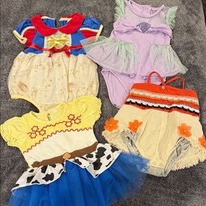 DISNEY Jessie Moana Ariel Mermaid Snow White Colorful Kids Costume Set